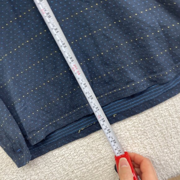 Larsson & Co Stockholm Men’s Polo Shirt Size M Blue / Yellow Polka Dot Collared - Picture 11 of 16